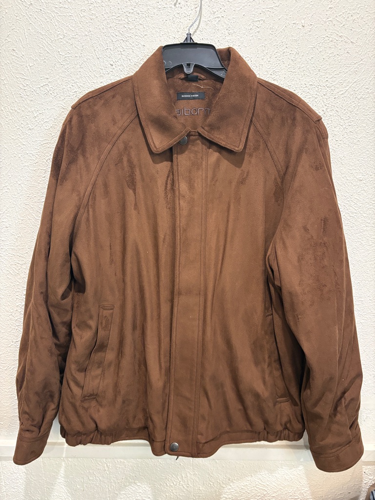 Liz Claiborne Brown Suede Bomber Jacket